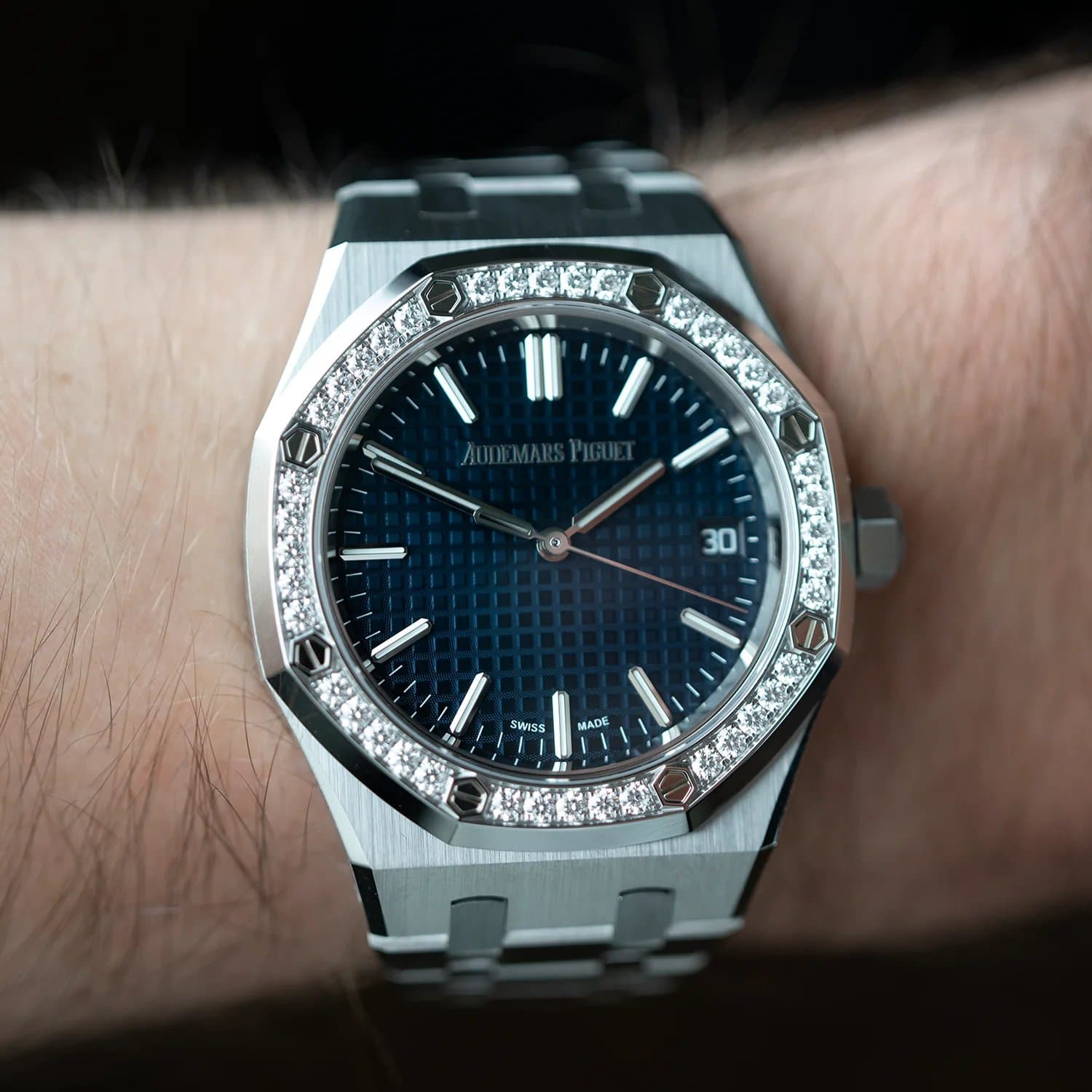 Royal Oak 37mm Blue Dial Diamond Bezel